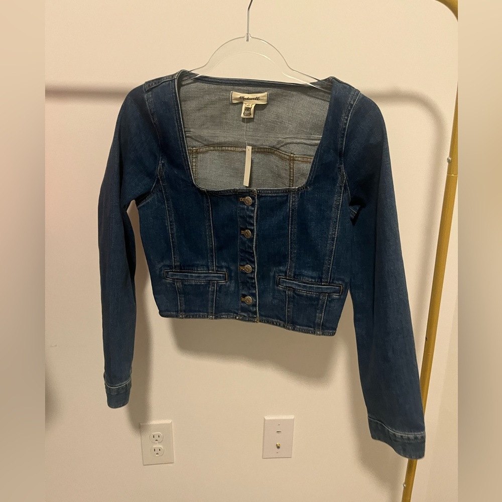 Madewell square neck denim top